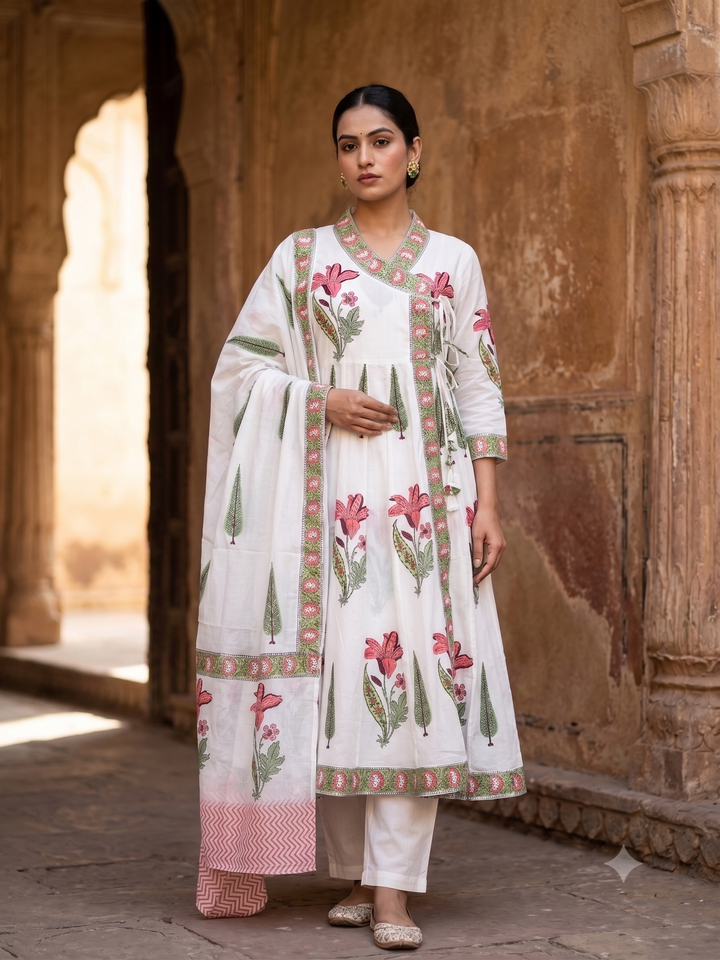 Pink Cypress Bloom Suit set