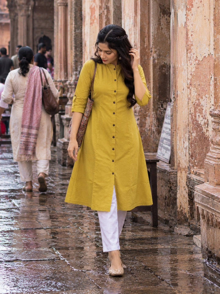 Haldi Bloom A-Line Kurti