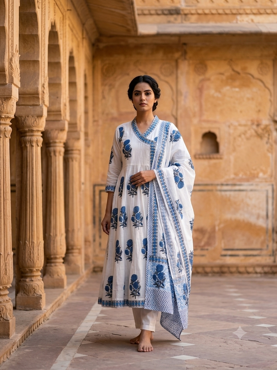 Neelambari Handblock Suit Set