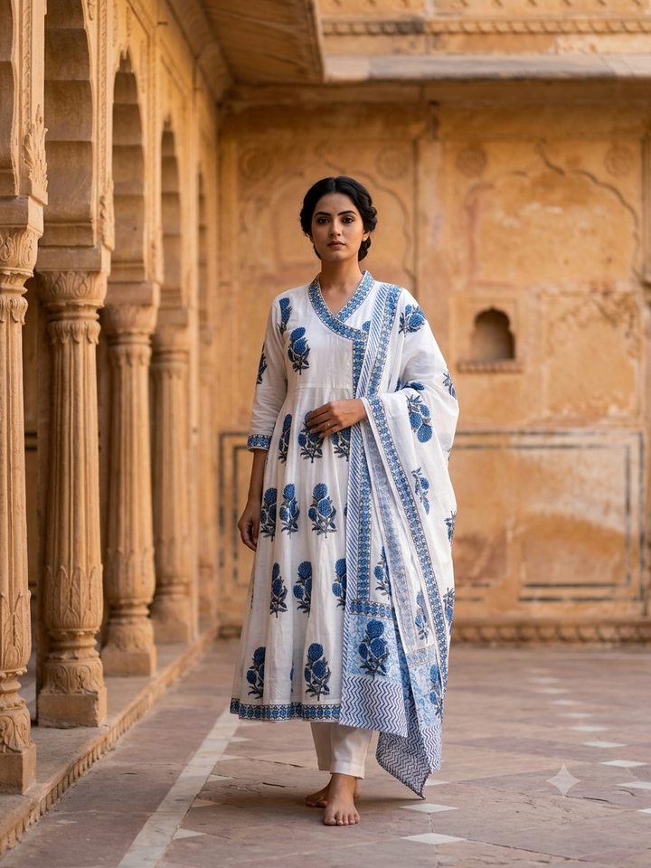 Neelambari Handblock Suit Set