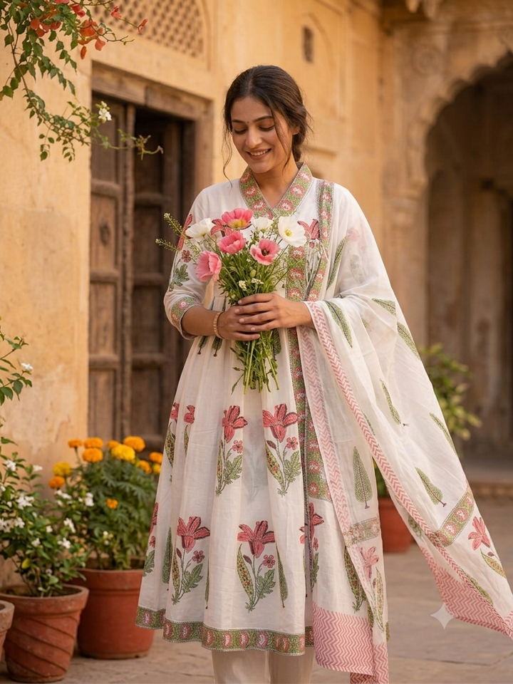 Pink Cypress Bloom Suit set
