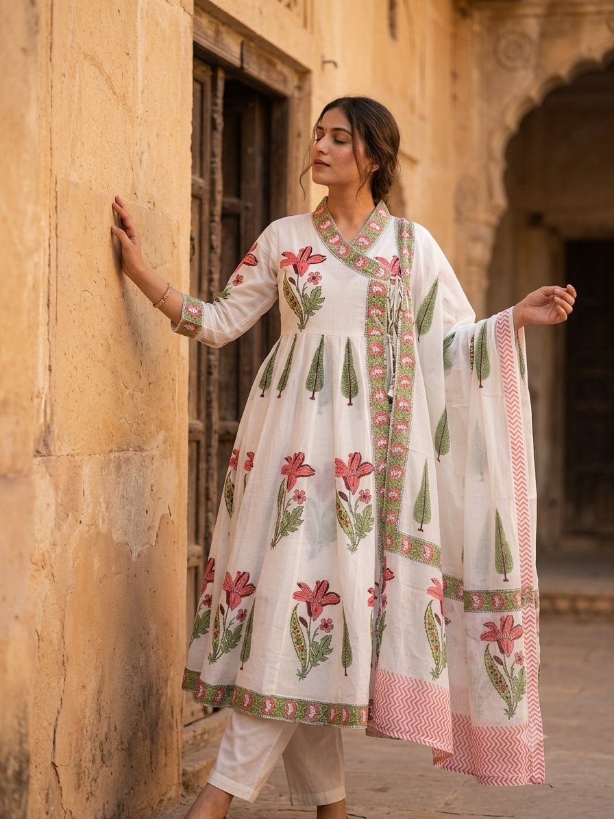 Pink Cypress Bloom Suit set