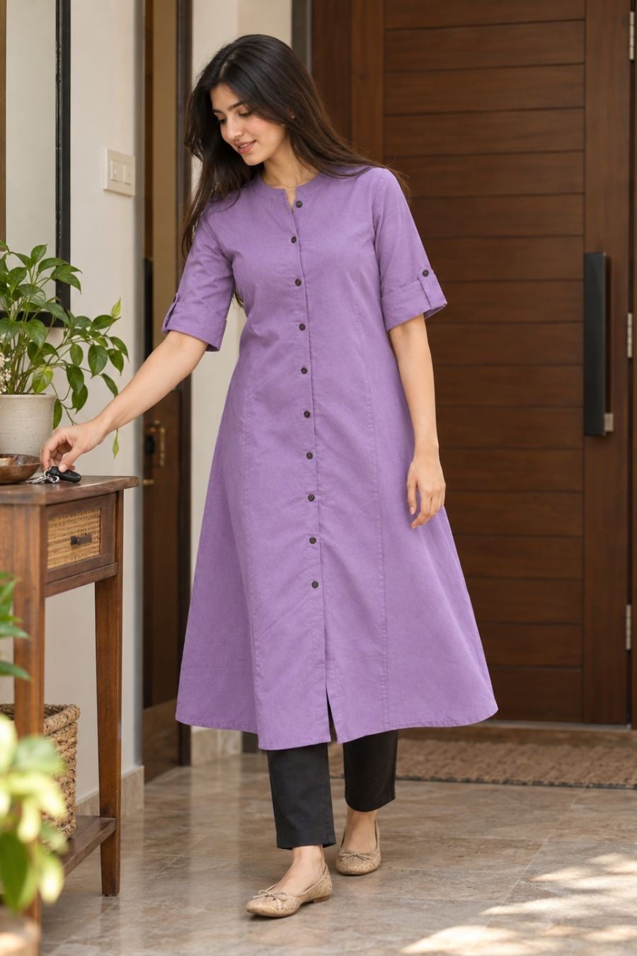 Lavender Aura A-Line Kurti
