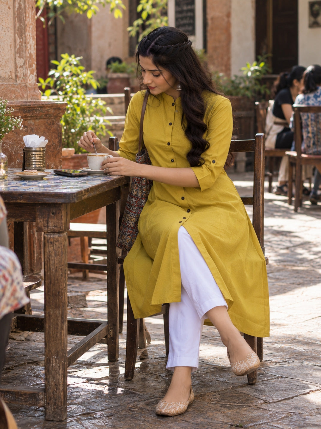 Haldi Bloom A-Line Kurti