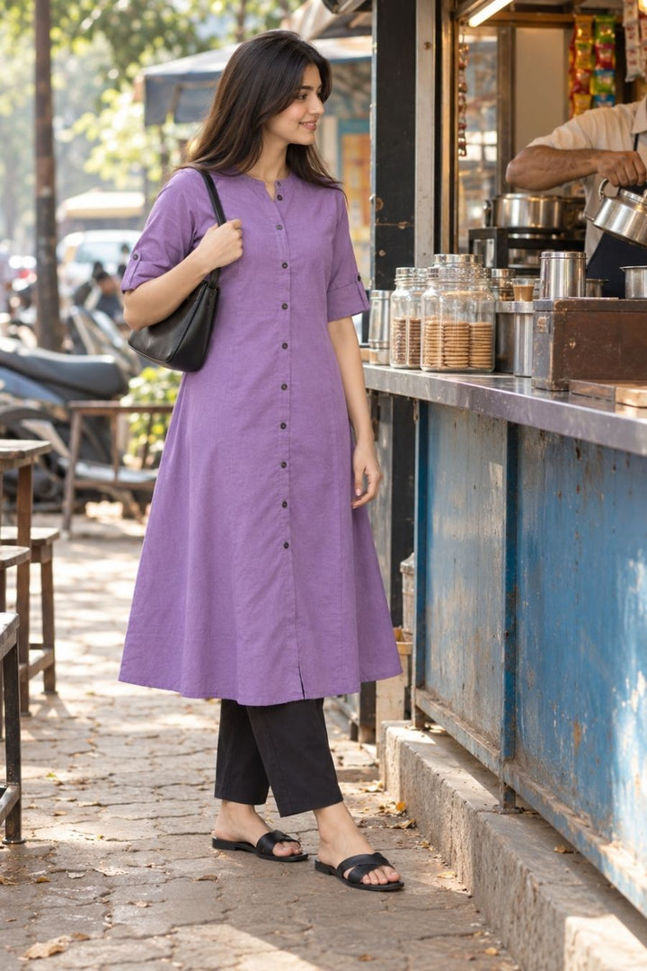 Lavender Aura A-Line Kurti