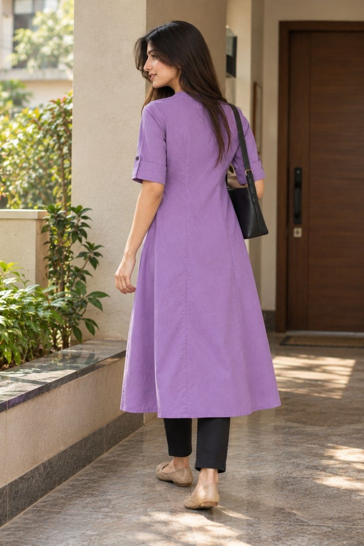 Lavender Aura A-Line Kurti