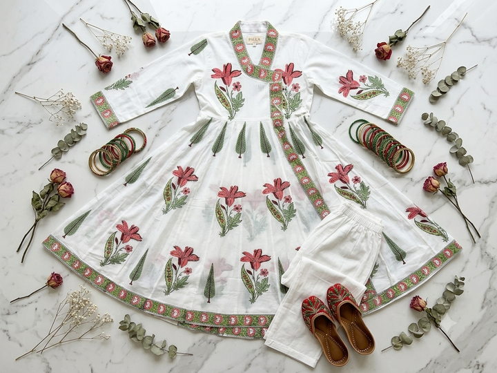 Pink Cypress Bloom Suit set