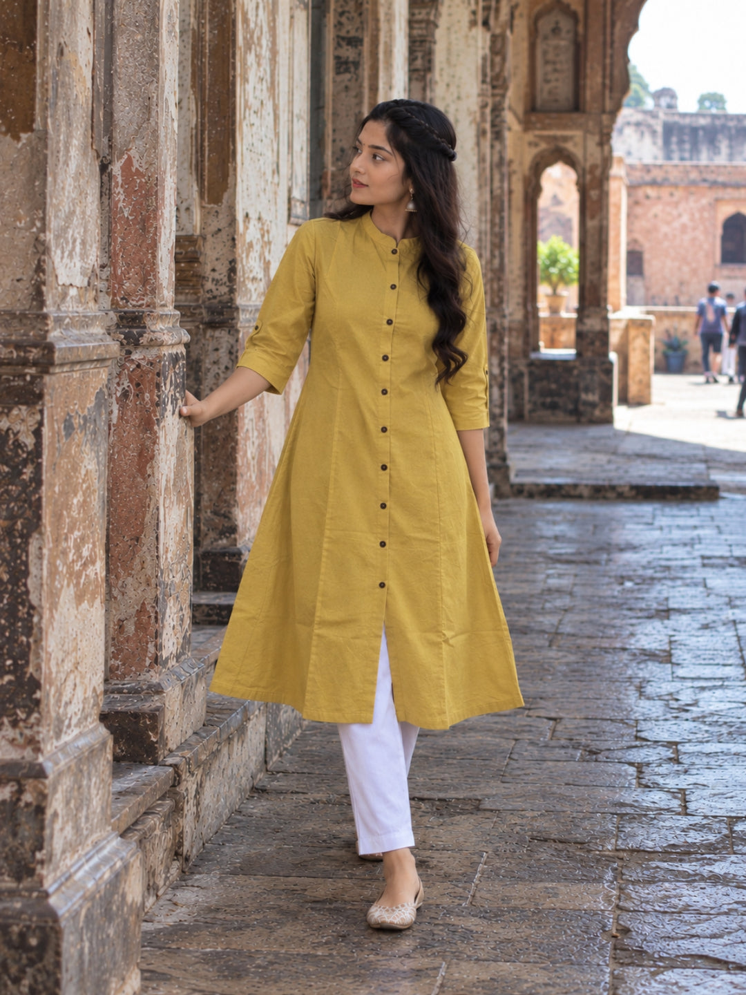 Haldi Bloom A-Line Kurti