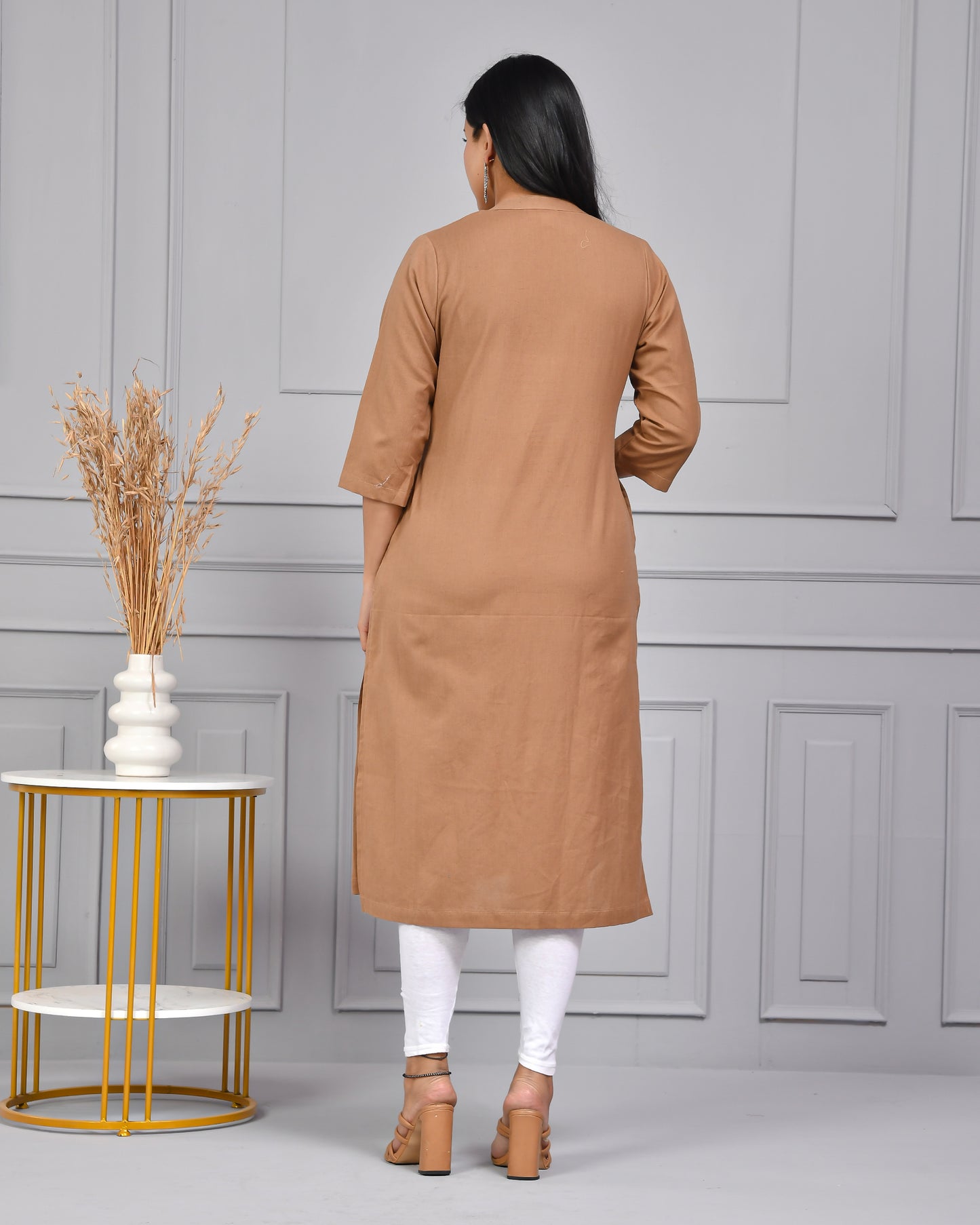 Mocha Brown Straight Kurti