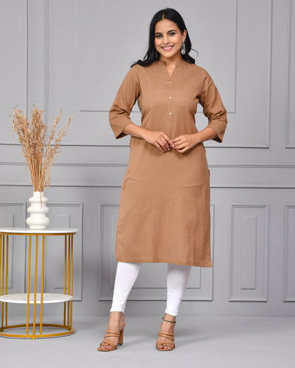 Mocha Brown Straight Kurti