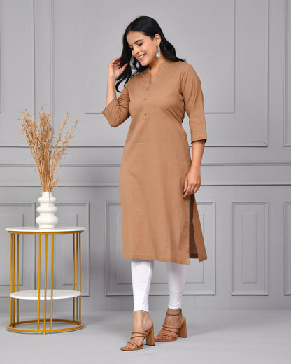 Mocha Brown Straight Kurti