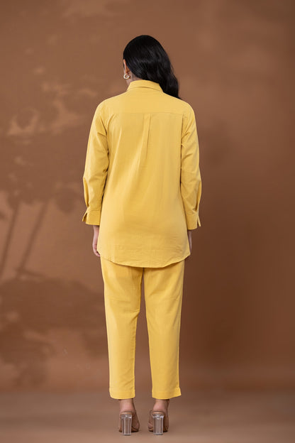 Yellow Cotton Linen Co-Ord Set