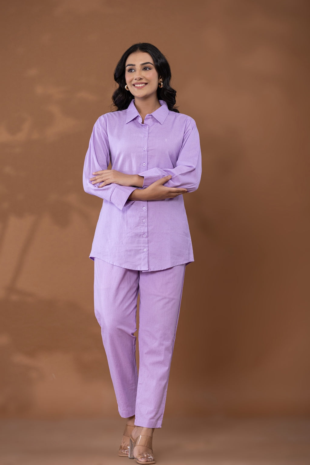 Lilac Cotton Linen Co-Ord Set