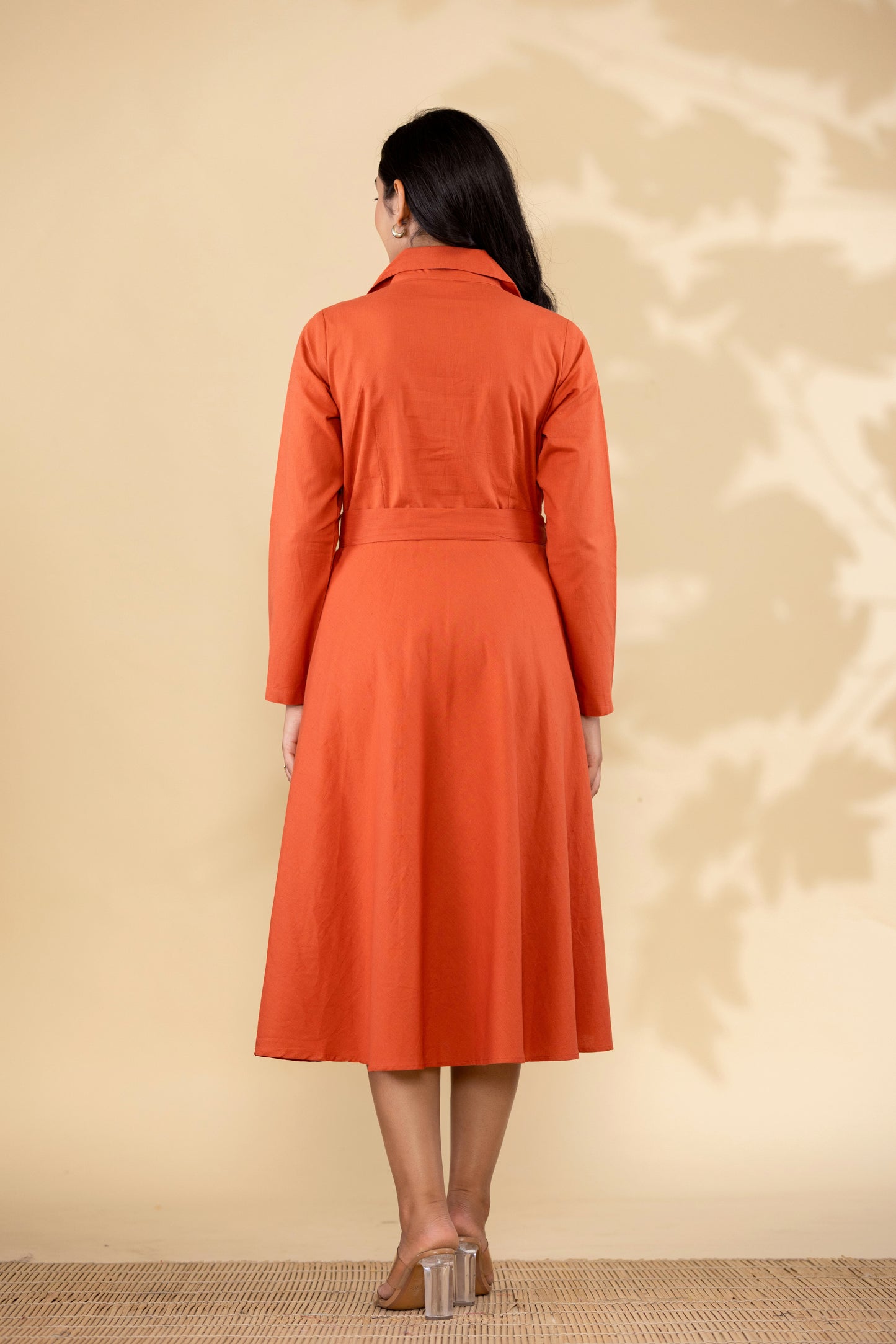 Rust Orange Cotton Princess Dress