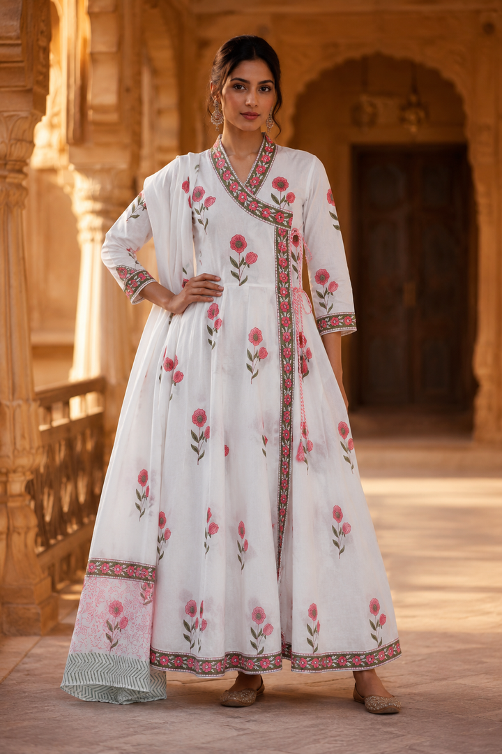 Gulabi noor handblock suit set