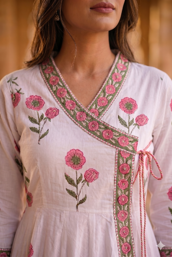 Gulabi noor handblock suit set