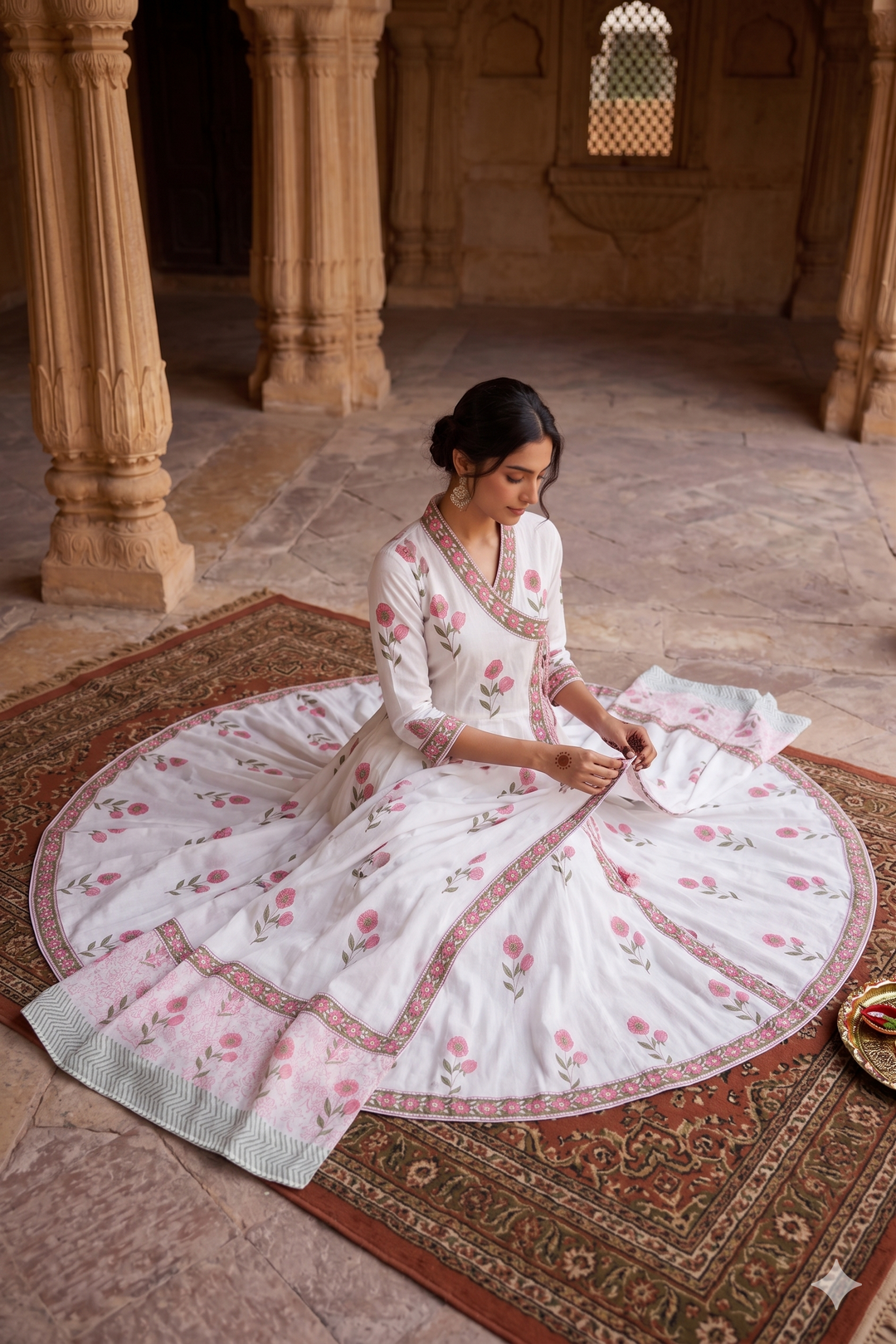 Gulabi noor handblock suit set
