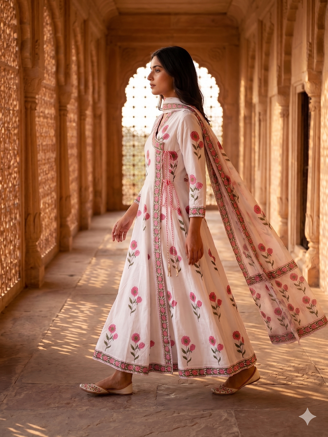 Gulabi noor handblock suit set