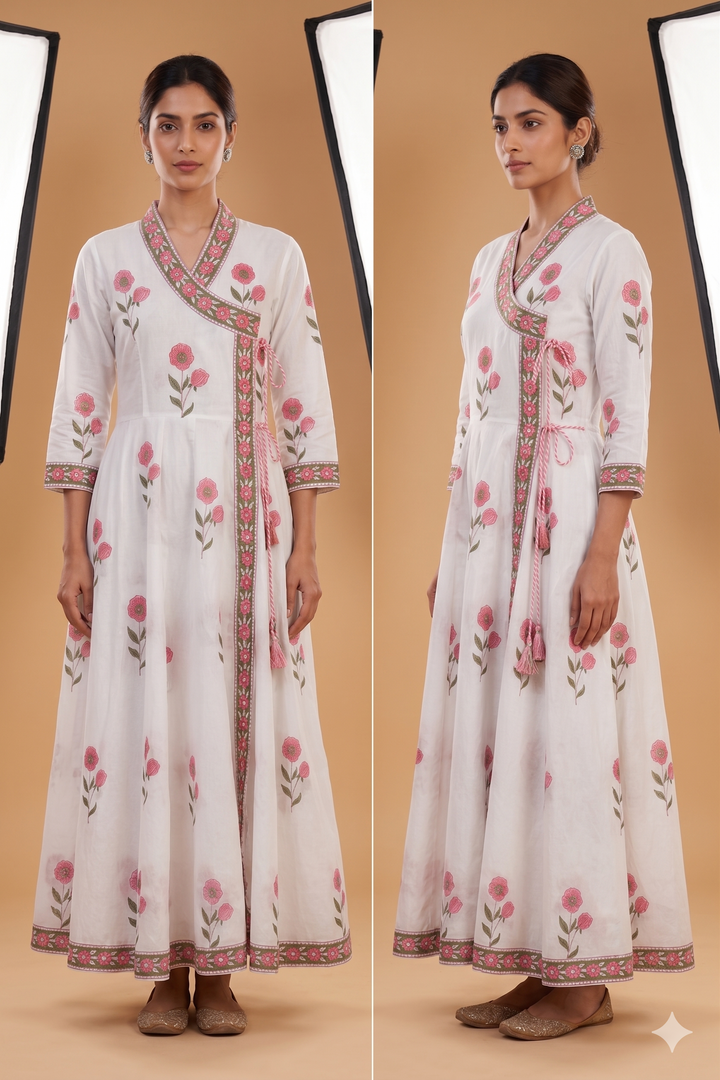 Gulabi noor handblock suit set