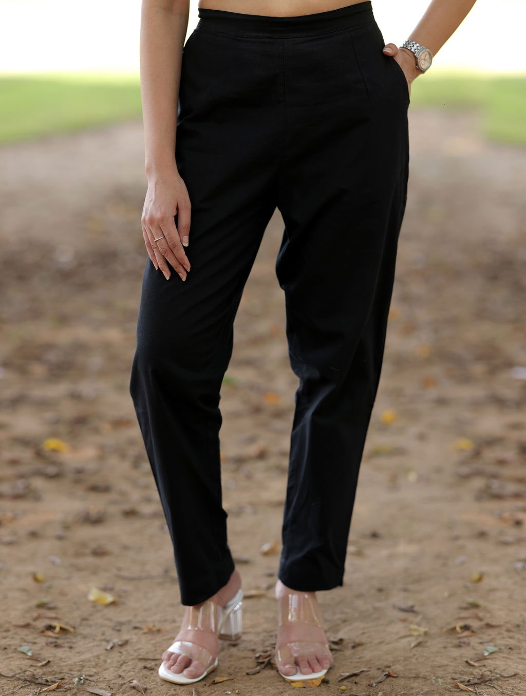 Black Cotton Linen Pants - Black Cotton Linen Pants - Black Cotton Linen Pants - Palla Jaipur - Palla Jaipur - Palla Jaipur