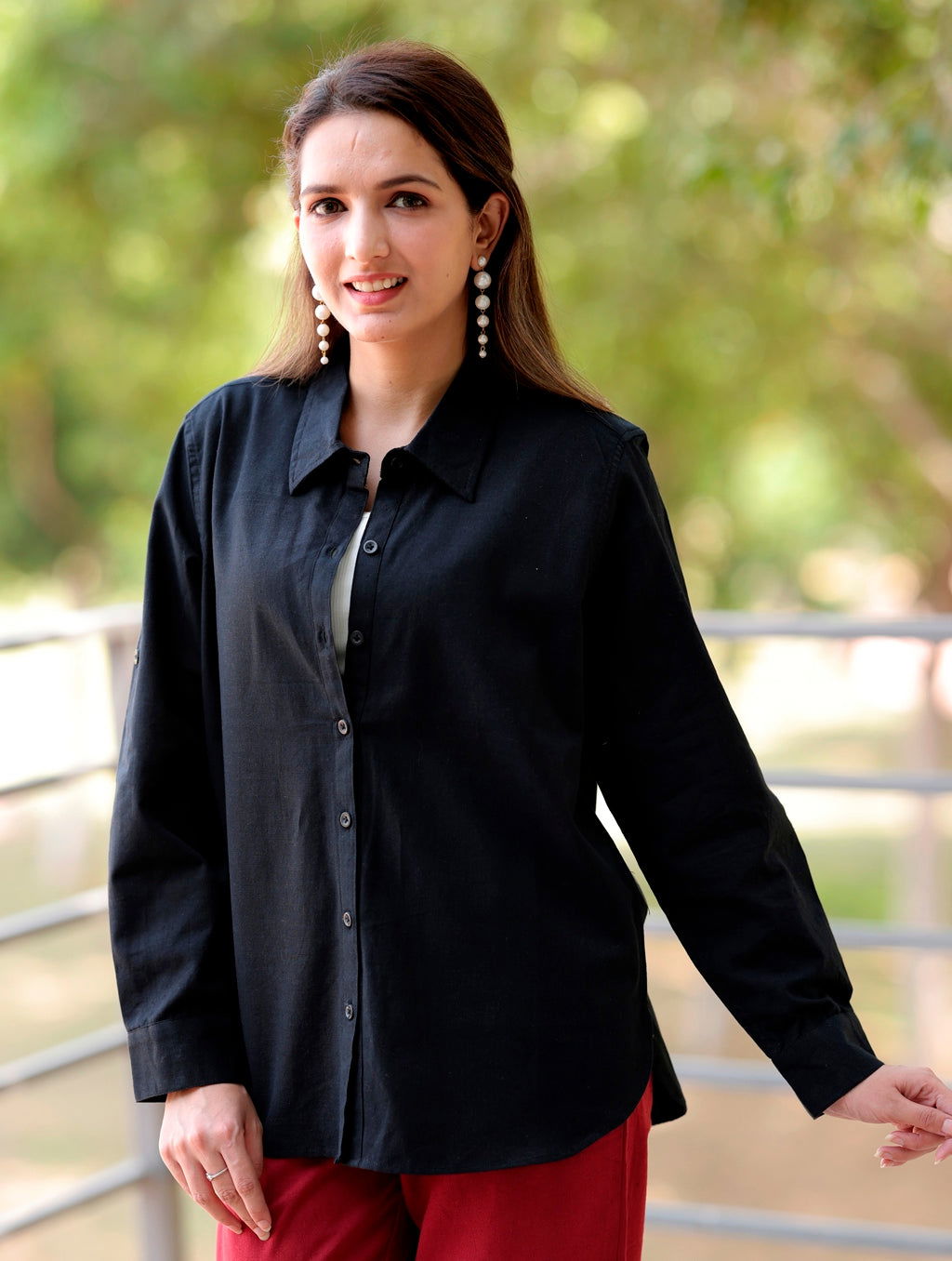 Black Cotton Linen Shirt - Black Cotton Linen Shirt - Black Cotton Linen Shirt - Palla Jaipur - Palla Jaipur - Palla Jaipur