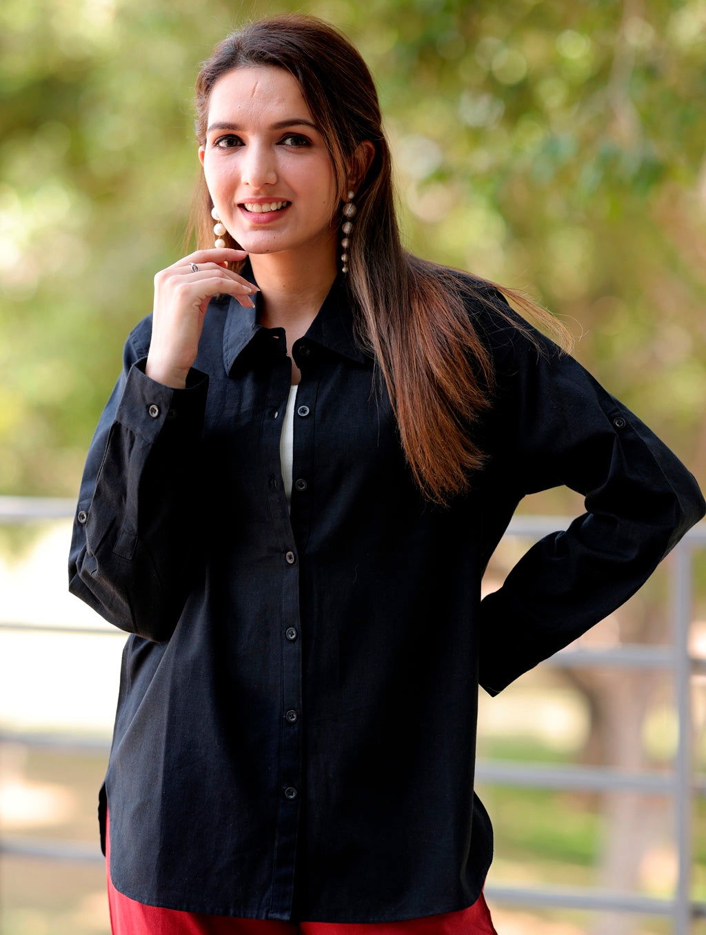 Black Cotton Linen Shirt - Black Cotton Linen Shirt - Black Cotton Linen Shirt - Palla Jaipur - Palla Jaipur - Palla Jaipur