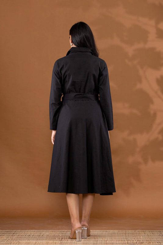 Black Cotton Princess Dress