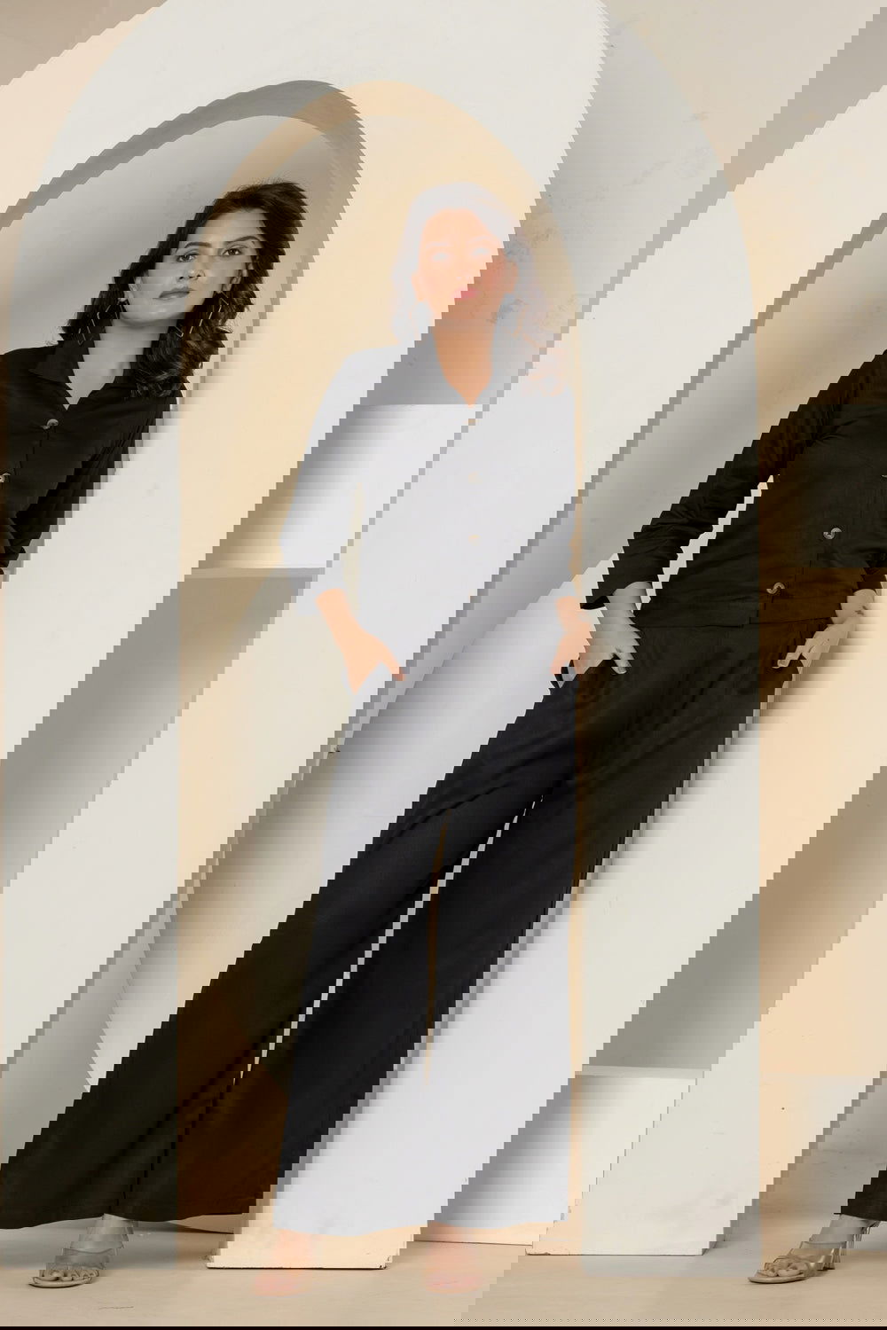 Black Cotton Waist Shirt - Black Cotton Waist Shirt - Black Cotton Waist Shirt - Palla Jaipur - Palla Jaipur - Palla Jaipur