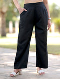 Black Cotton Wide Leg Pant - Black Cotton Wide Leg Pant - Black Cotton Wide Leg Pant - Palla Jaipur - Palla Jaipur - Palla Jaipur