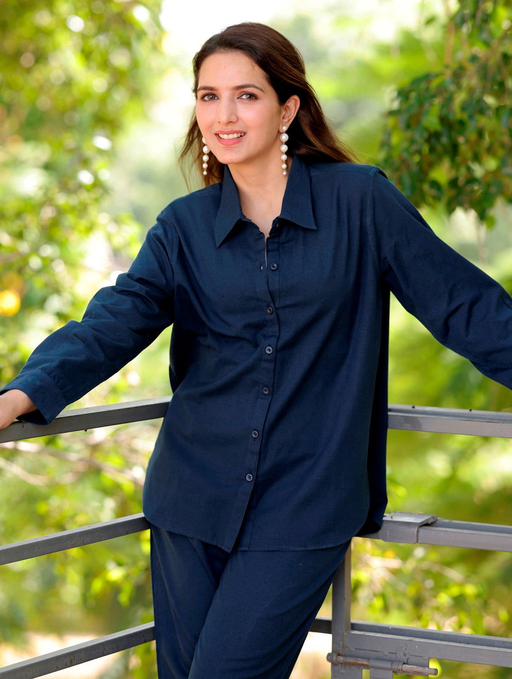 Blue Cotton Linen Shirt - Blue Cotton Linen Shirt - Blue Cotton Linen Shirt - Palla Jaipur - Palla Jaipur - Palla Jaipur