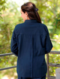 Blue Cotton Linen Shirt - Blue Cotton Linen Shirt - Blue Cotton Linen Shirt - Palla Jaipur - Palla Jaipur - Palla Jaipur