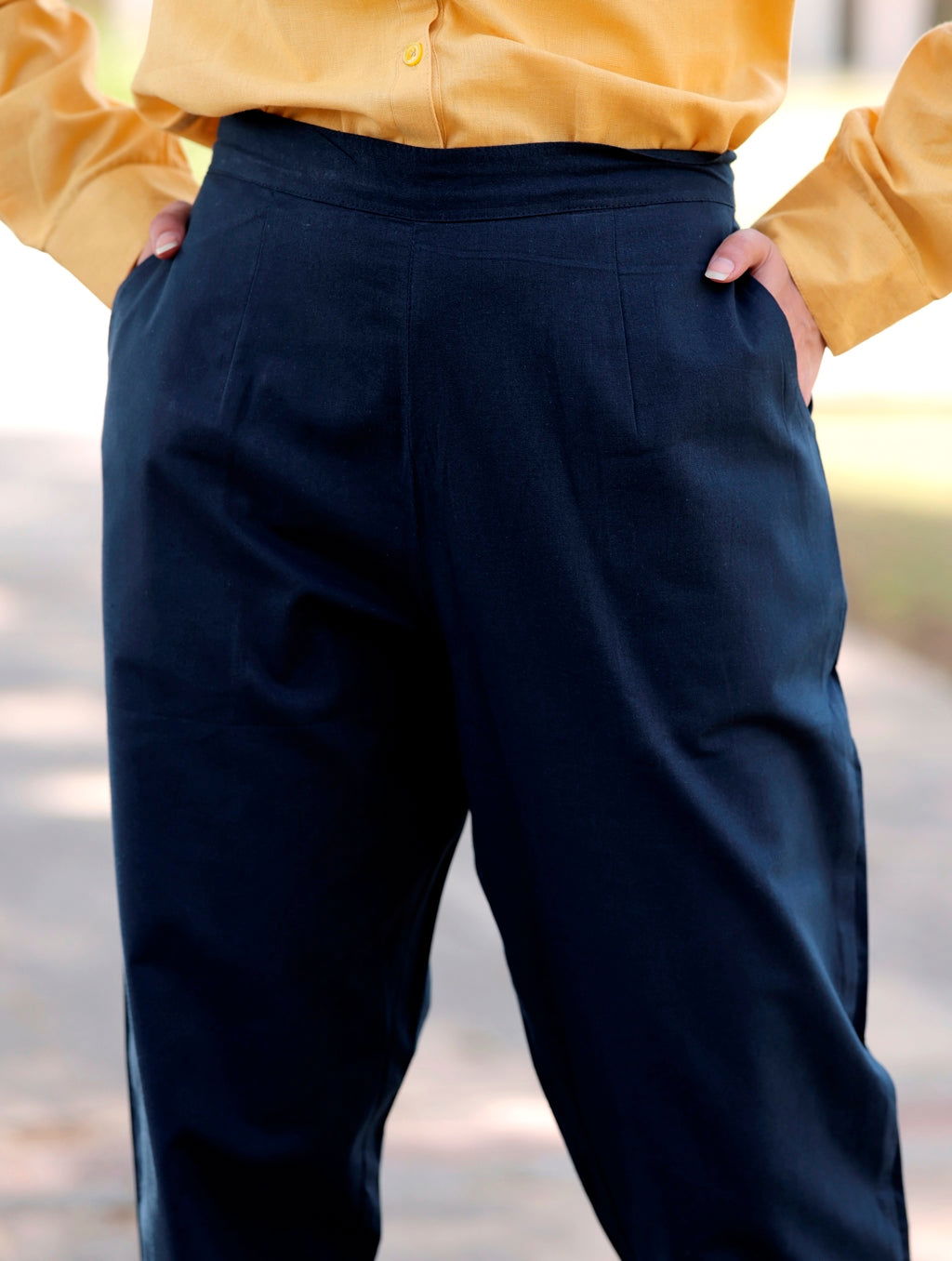 Blue Cotton Pant - Blue Cotton Pant - Blue Cotton Pant - Palla Jaipur - Palla Jaipur - Palla Jaipur