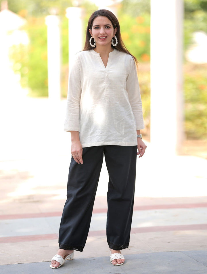 Bold Black Cotton Linen Plazzo Pant - Bold Black Cotton Linen Plazzo Pant - Bold Black Cotton Linen Plazzo Pant - Palla Jaipur - Palla Jaipur - Palla Jaipur