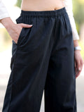 Bold Black Cotton Linen Plazzo Pant - Bold Black Cotton Linen Plazzo Pant - Bold Black Cotton Linen Plazzo Pant - Palla Jaipur - Palla Jaipur - Palla Jaipur