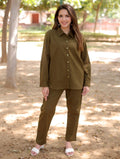 Bottle Green Cotton Linen Co-Ord Set - Bottle Green Cotton Linen Co-Ord Set - Bottle Green Cotton Linen Co-Ord Set - Palla Jaipur - Palla Jaipur - Palla Jaipur