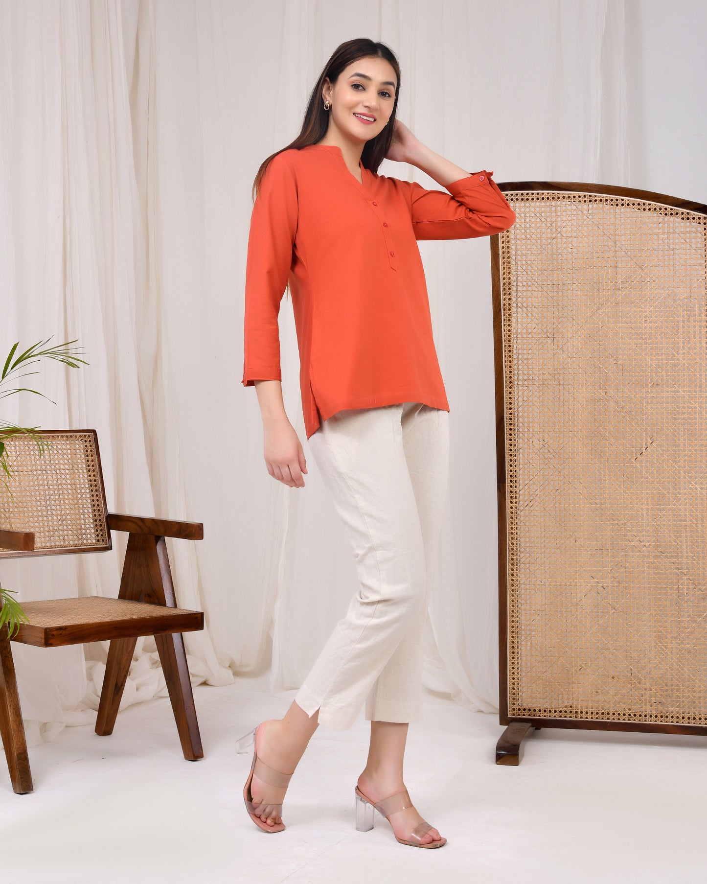 Red Rust Short Kurti