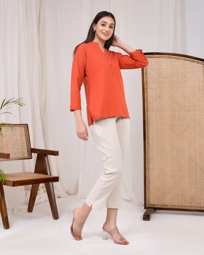 Red Rust Short Kurti