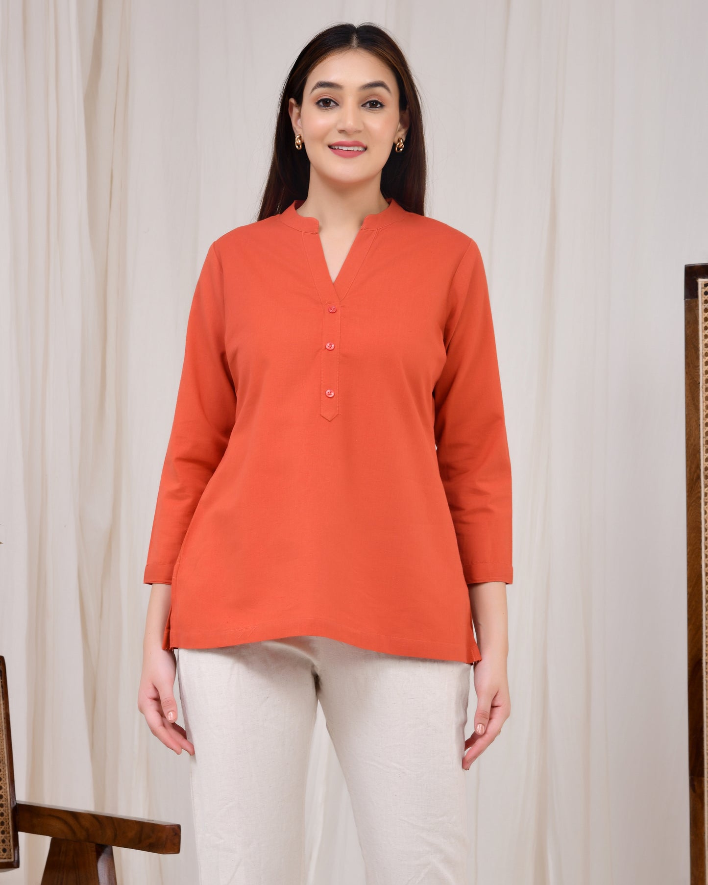 Red Rust Short Kurti