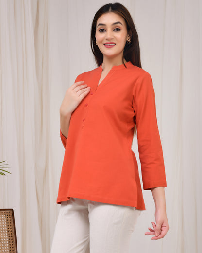 Red Rust Short Kurti