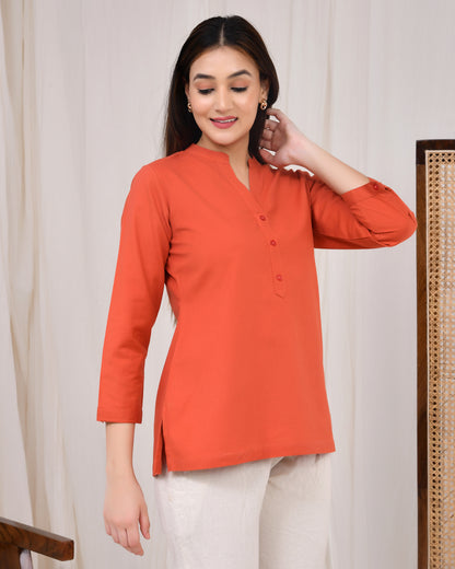 Red Rust Short Kurti