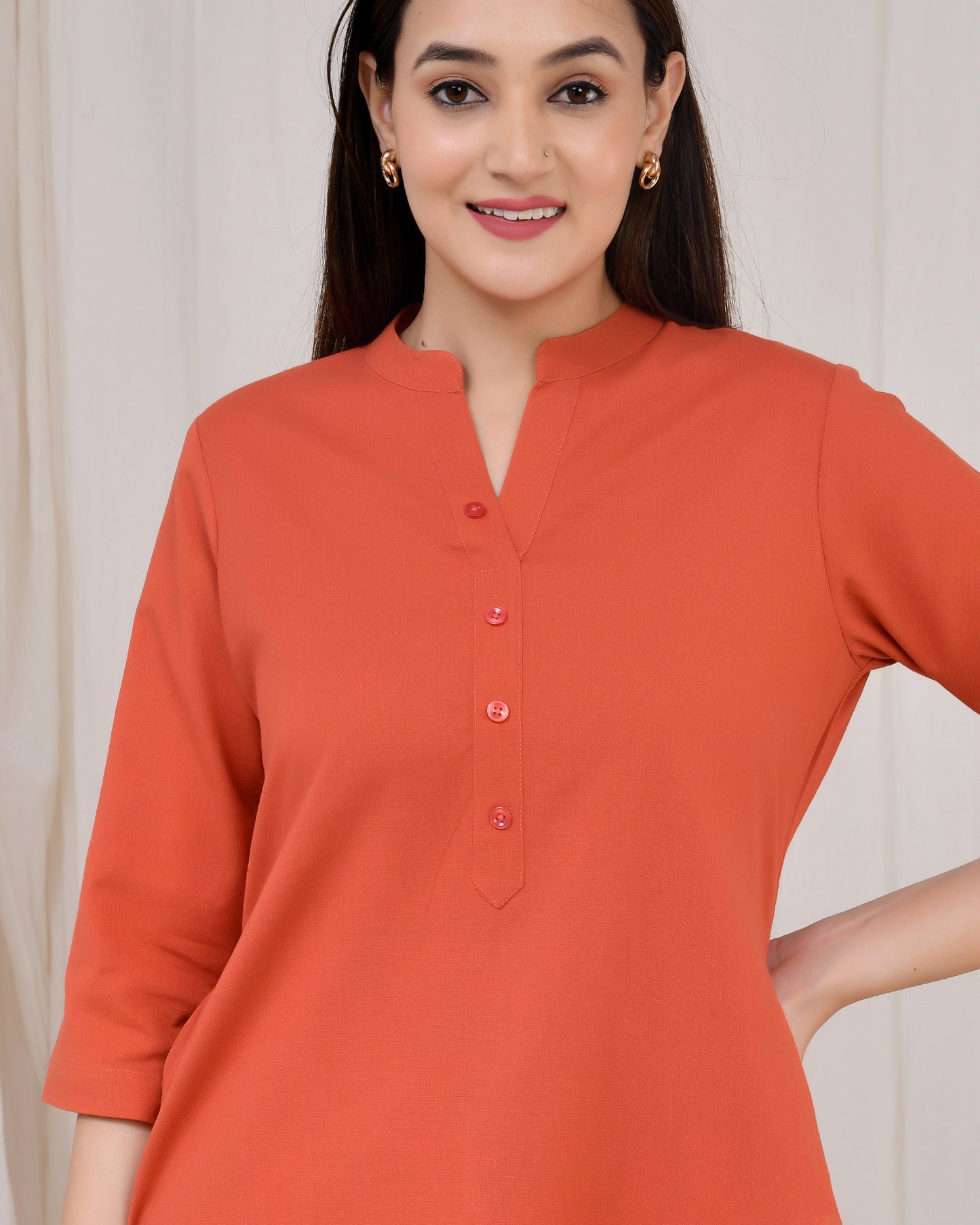 Red Rust Short Kurti