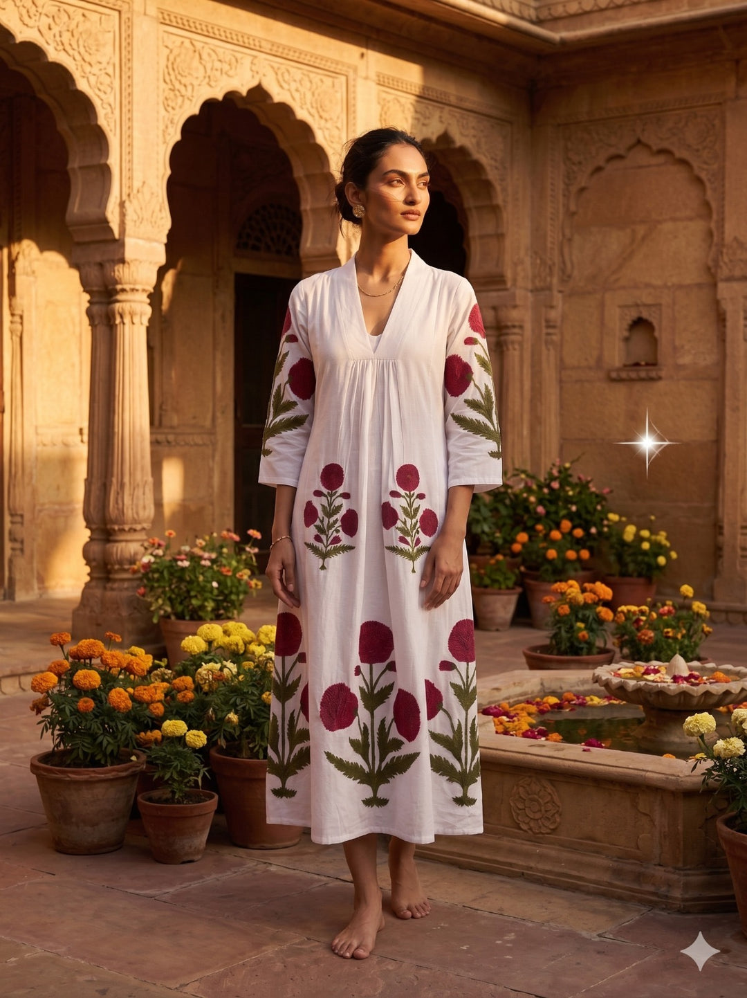 Rose Garden Handblock dresss