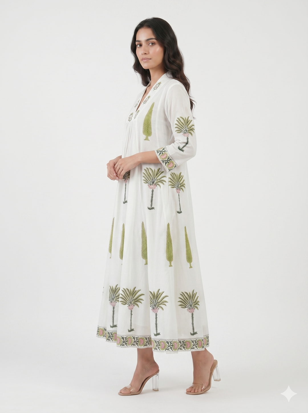 Palm Blossom Kurta Dress