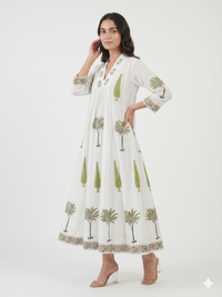Palm Blossom Kurta Dress