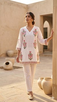 Noor Gul Handblock Short Kurti