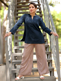 Grey Cotton Wide Leg Pant - Grey Cotton Wide Leg Pant - Grey Cotton Wide Leg Pant - Palla Jaipur - Palla Jaipur - Palla Jaipur