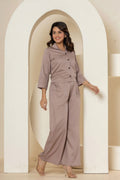 Grey Luxe Cotton Co-Ord Set - Grey Luxe Cotton Co-Ord Set - Palla Jaipur - Palla Jaipur