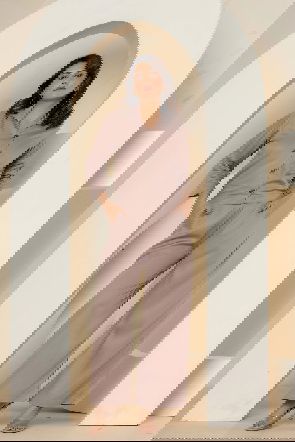 Grey Luxe Cotton Co-Ord Set - Grey Luxe Cotton Co-Ord Set - Palla Jaipur - Palla Jaipur