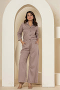 Grey Luxe Cotton Co-Ord Set - Grey Luxe Cotton Co-Ord Set - Palla Jaipur - Palla Jaipur
