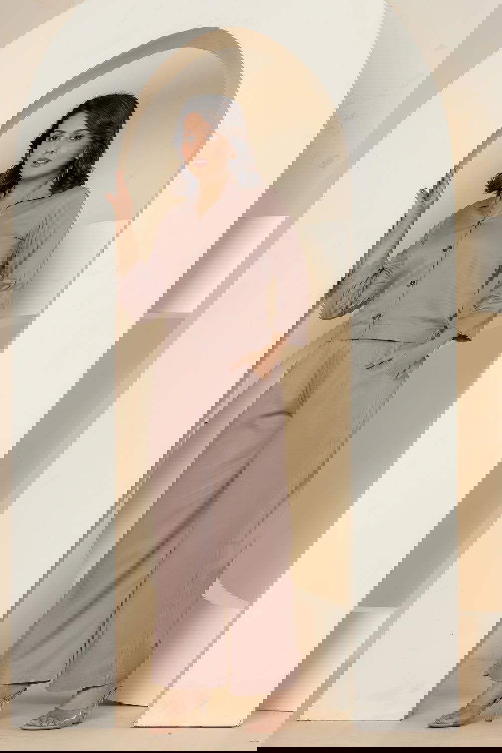 Grey Luxe Cotton Co-Ord Set - Grey Luxe Cotton Co-Ord Set - Palla Jaipur - Palla Jaipur